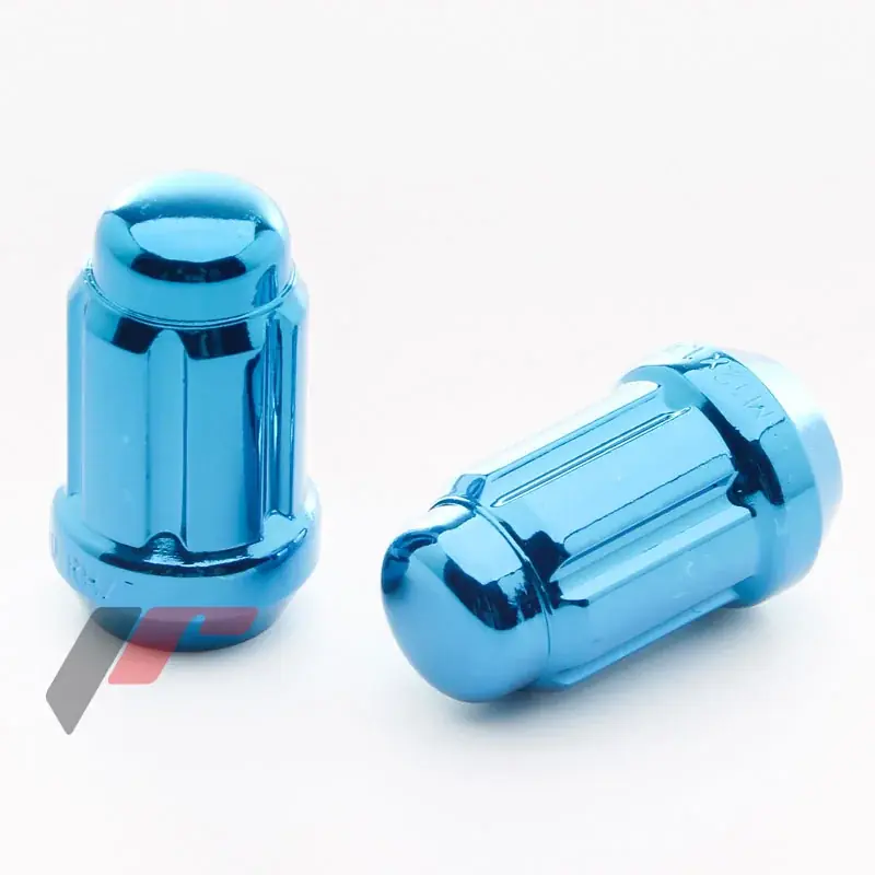 M12x1,25 Hjulmøtrik Blå Lukket Kort - 20 stk + Adapter - Leveres hurtigt