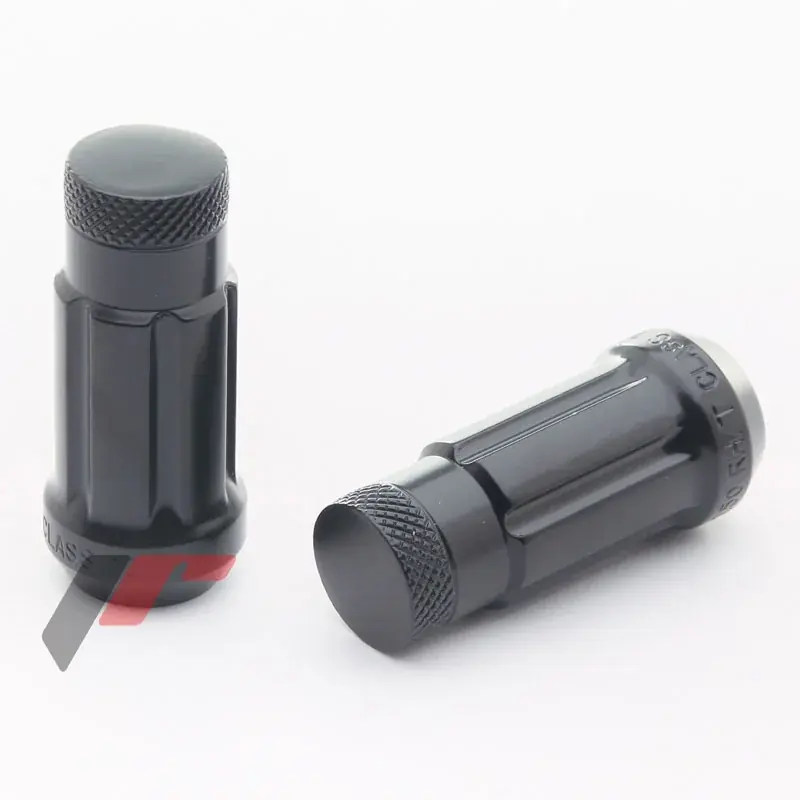 M12x1,25 Hjulmøtrik Sort Lukket Lang - 20 stk + Adapter - Kampagnepris