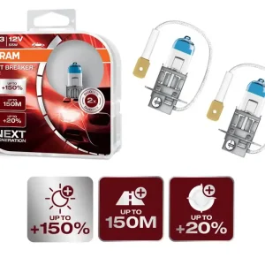 Anbefalet valg | Osram Night Breaker Laser Pærer Sæt H3 +150%
