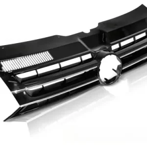 VW T5 Frontgrill til Logo Blanksort med Krom Lameller 10-15 - Nu tilgængelig