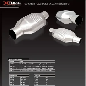 Stærkt tilbud | XForce High-Flow Racing Katalysator (100cell) - 3" Oval