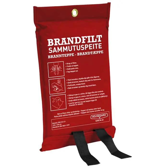 Outlet | Brandtæppe 120x120 cm Housegard 1 stk - max 550 grader