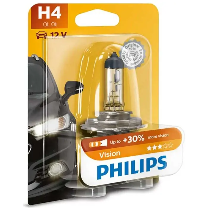 Nyhed | Philips Vision H4 60/55W 12V Blister - 1 stk.