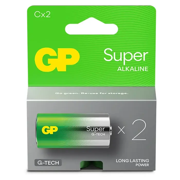 GP Super Alkaline C-batteri 14A/LR14 2-pak | Nyt i shoppen
