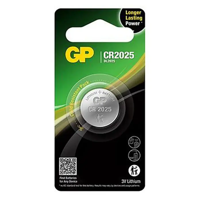 GP CR2025 knapcelle batteri 1 stk. - Få tilbage