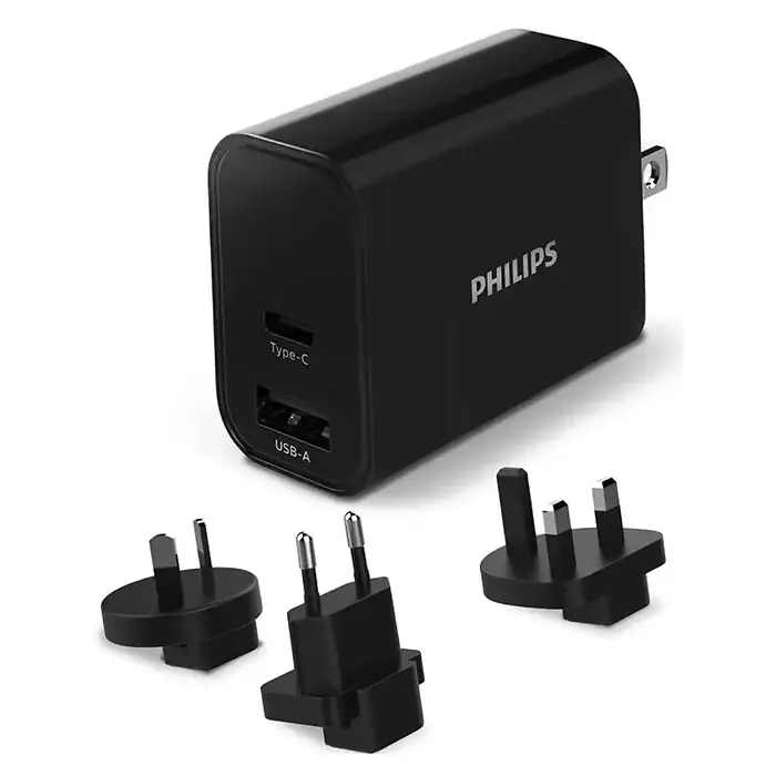 Outlet - Philips USB-rejselader fast-charge 30W USB-A+C
