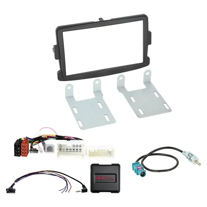 2-DIN kit Dacia/Fiat/Nissan/Opel/Renault sort ratbetj. - Topkvalitet