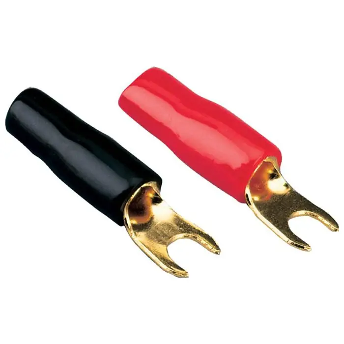 Tilbuddet slutter snart - ACV rød/sort spadeterminal 20mm2 4stk