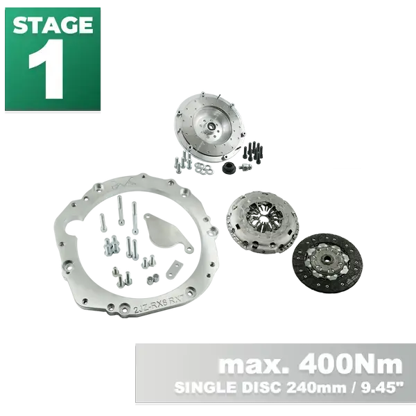 Tryg betaling | PMC STAGE 1 Toyota JZ - Mazda RX-8 - 240mm / 9.45" (F)