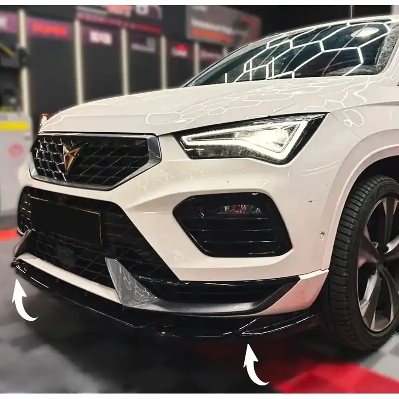 OneWay, Frontspoiler, Glossy Black, Passer til Cupra Ateca 2018-2024, OEM-kvalitet - Få tilbage