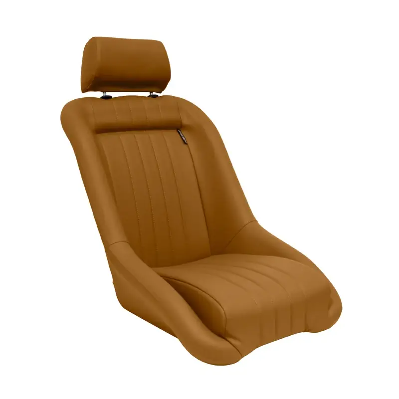 AutoStyle, Sport Sæde ‘Classic‘ - Beige læderlook - Fast Ryg + Hovedstøtte - Inkl. glideskinner | Supergod pris