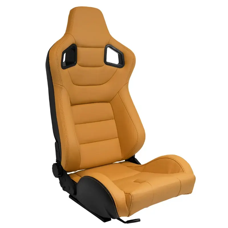 AutoStyle, Sport Sæde ‘RK‘ - Beige - Dobbeltjusterbar Rygstøtte - Inkl. Skydeskinner - Tidsbegrænset