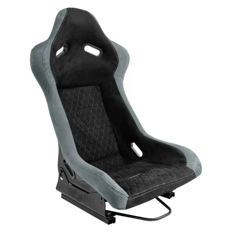 AutoStyle, Sportssæde ‘LV‘ - Sort/Grey - Fast Fiberglass Rygstøtte - Inkl. Skydeskinner - Køb direkte
