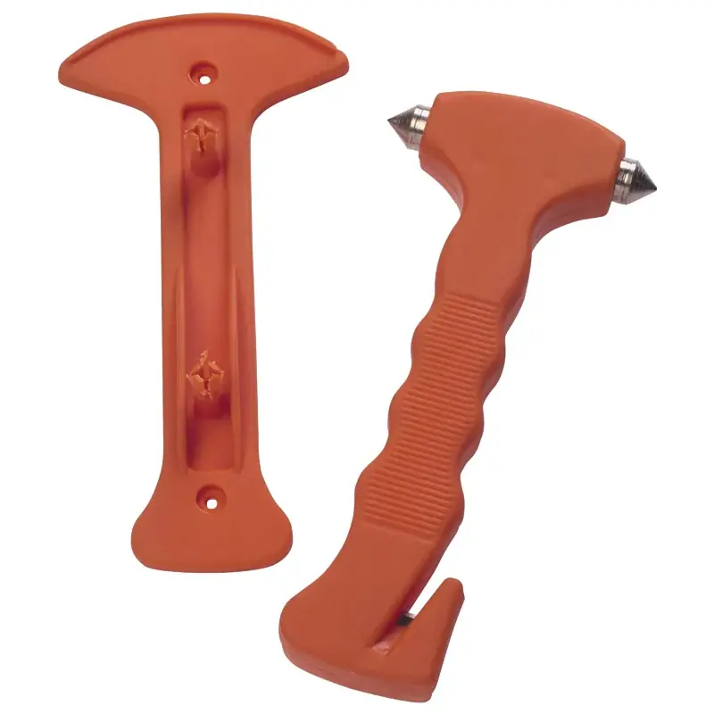 AutoStyle, Nødhammmer med Sikkerhedsselekniv - Orange - inkl. Holder - Topkvalitet