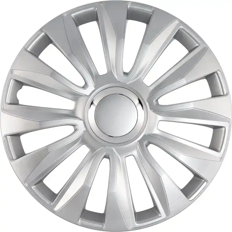AutoStyle, Hjulkapsler, 4stk, Avalone Pro 13-tommer silver + chrome ring | Topkvalitet
