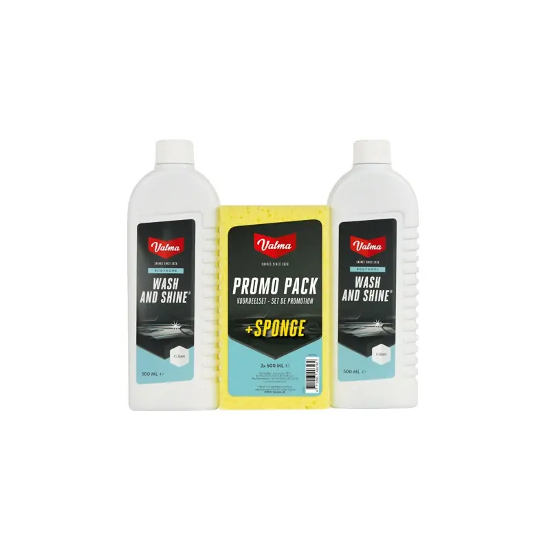 Valma, Vask & Glans Sæt - 2x500ml + Svamp | Klar til levering
