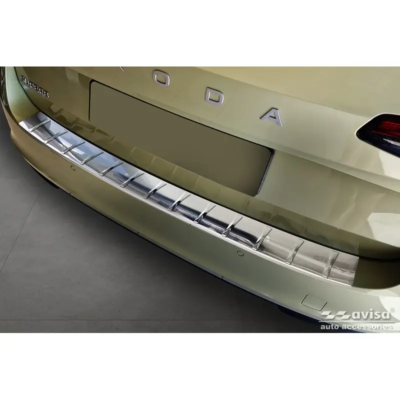Avisa, Bagkofangerbeskytter, Rustfritstål, passer til Skoda Superb IV Combi 2023- ‘Ribs‘ - Kan købes nu