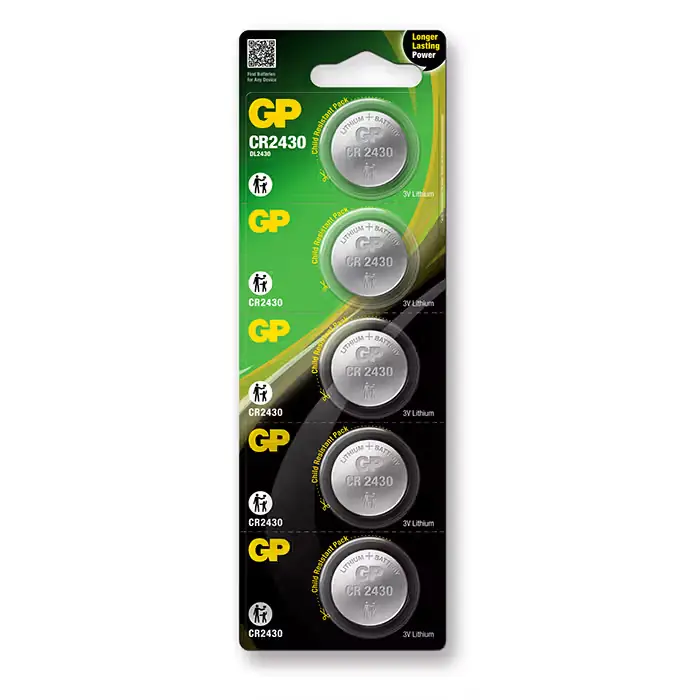 Outlet - GP-BATTERI GP knapcelle, Lithium, CR2430, 5-pak