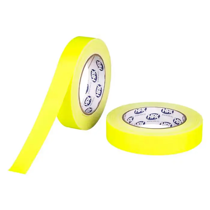 HPX Gaffatape fluo yellow, 25mm x 25m - Godt tilbud
