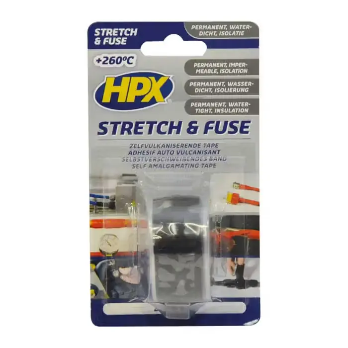 HPX HPX stretch og fuse sort - 25mm x 3 m | Supergod pris