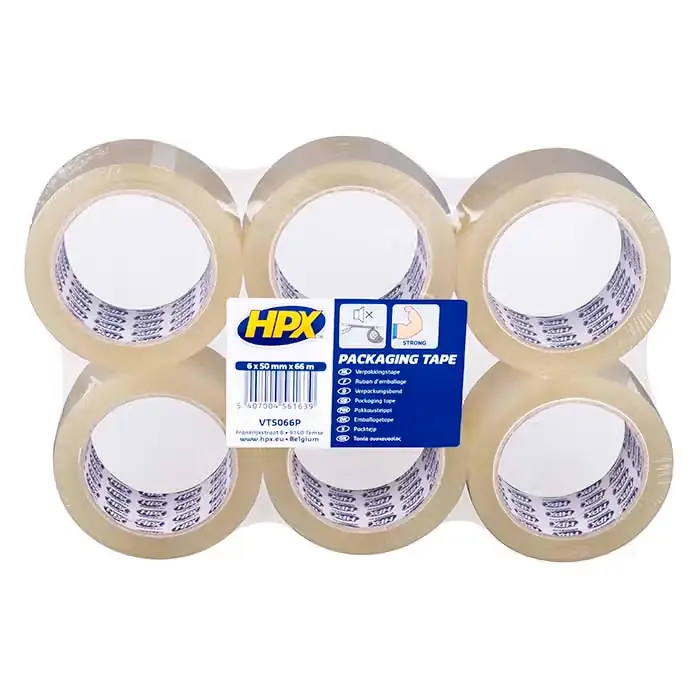 Kundernes favorit - HPX HPX pakketape klar 50mm x 66m (6rl)