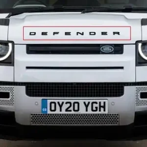 Topkvalitet | Land Rover "DEFENDER" badge til på kølerhjelmen til New Defender L663 - Narvik Black